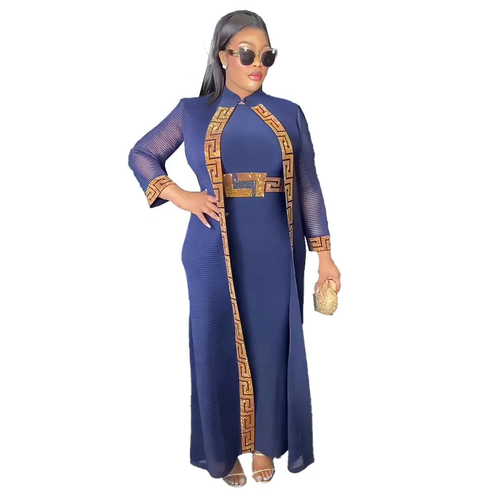 Classic African Dress Styles Luxurious Rhine Stone African Dress Women a Two-piece Set African Dresses Fashion