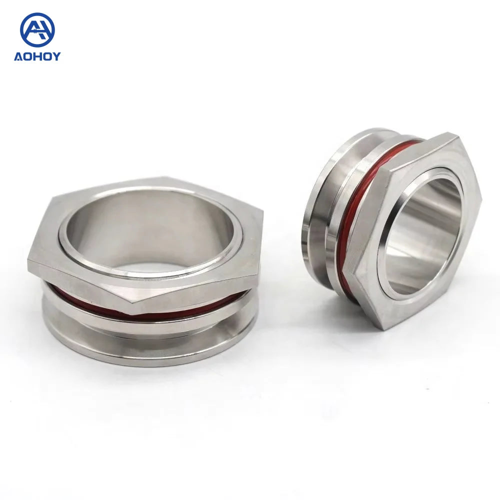 Aohoy OEM Polished Forged Stainless Steel Water Kettle Connector Bulk Order Triclamp Weldless Bulkhead Adapter Fitting Pipe