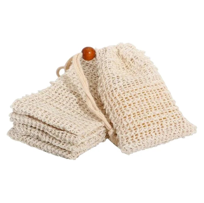 Wholesale Custom 9x14cm Soap Exfoliating Bag Drawstring Natural Sisal Soap Saver Pouch Mesh Soap Bar Bag for Shower