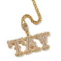 New Arrival Iced out Hip Hop Name Pendent Necklace Bling Zircon Letter Shape Free Rope Chain For Gift or Anniversary