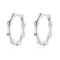 Authentic 925 Sterling Silver Bamboo Earrings Stud Earrings for Women Men Silver Fashion Hypoallergenic Jewelry SCE988