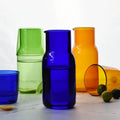 Hand-made Colorful Borosilicate Glass Bottle Pitcher With Lid Juice Drinkingware Tumbler Bedside Glass Water Carafe with Cup Set
