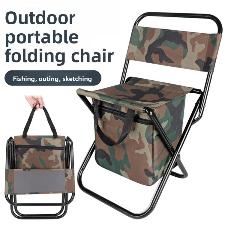 Yangguang Outdoor Furniture Camping Folding Chair Iron Lightweight Camouflage New Arrival Bag Storage Backrest Art Students