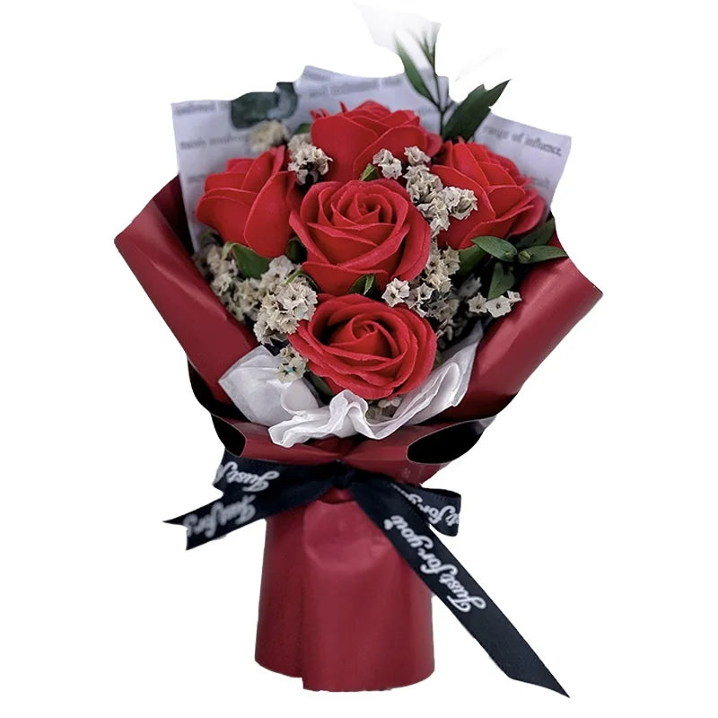 Artificial Flower Bouquet Wholesale Soap Roes Mini Bouquet Lavender for  Mother's Day Valentine's Day & Graduation Celebrations