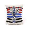 New Fashion Handmade Braid Black Red Blue Rope Evils Eye Bracelet Elephant Fatima Turkish Devils Eyes Bracelet for Women