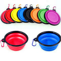 Pet Collapsible Food Water Container Feeding Dish Colorful Dog Foldable Water Bottles Portable Travel Pet Bowl Silicone