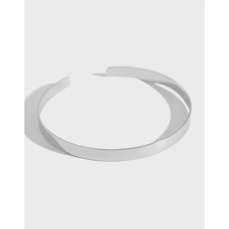 5MM Wide Glossy Open Silver Bangles for Women 925 Sterling Silver Jewelry Gifts
