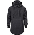 Fashion Streetwear Drawstring Mid Length Hooded Loose Jacket Long Sleeves Men's Solid Color Hoodies & Sweatshirts