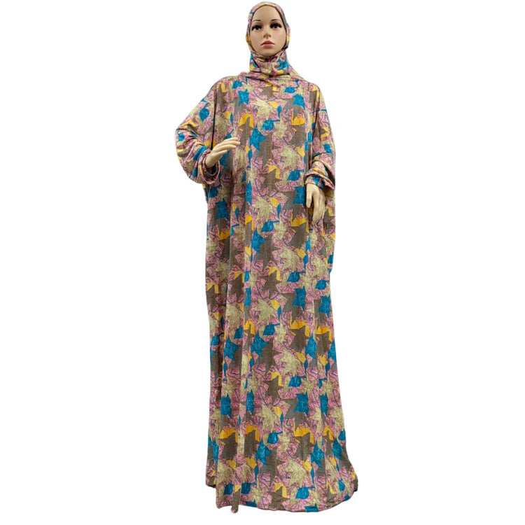 Women's One-Piece Prayer Dress Muslim Abaya Dress Islamic Maxi Breathable Ramadan Robe Kaftan Hijab Full Length Dresses