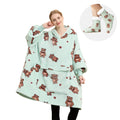 Factory Custom Giant Sherpa Wearable Hooded Blanket Sweatshirt Warm Oversized Hoodie Blanket Socks Winter for Kids and Adult