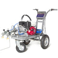 Double Line Petrol Road Marking Machine with Pump 5.5HP Engine CE Certified Low Maintenance Cost Glass Spreader & Laser Ruler