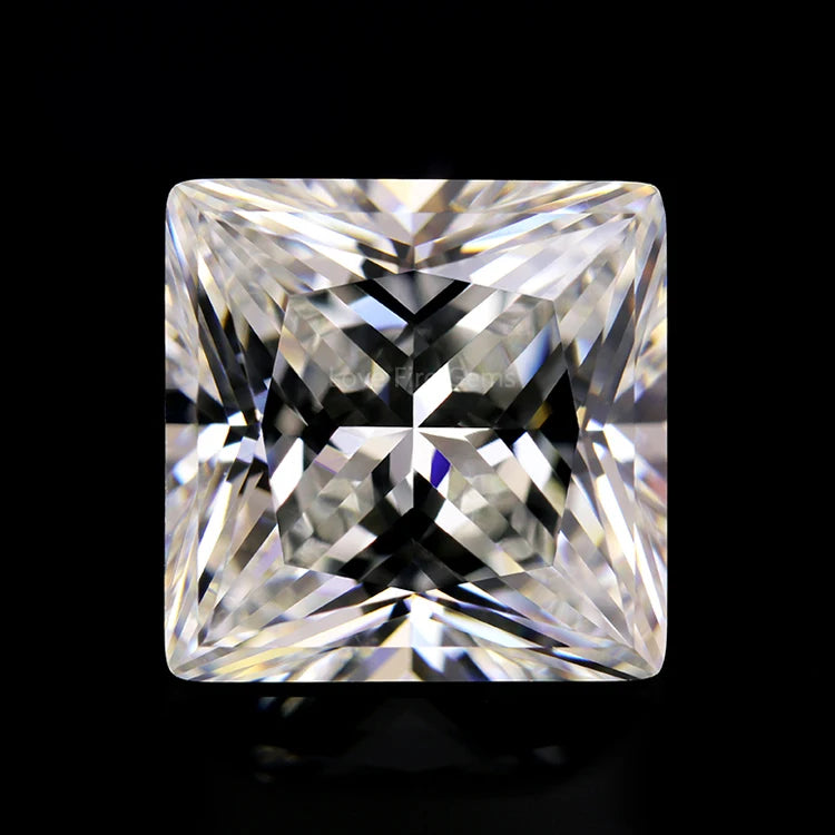 Ready Stock 5A Grade Loose Cz Stone Very Light Yellow G White square Shape Princess Cut Cubic Zirconia