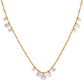 Stainless Steel Gold Plated Necklace Beads Diamond Pendant Light Luxury Collarbone Chain Women's Necklace Jewelry Accessories