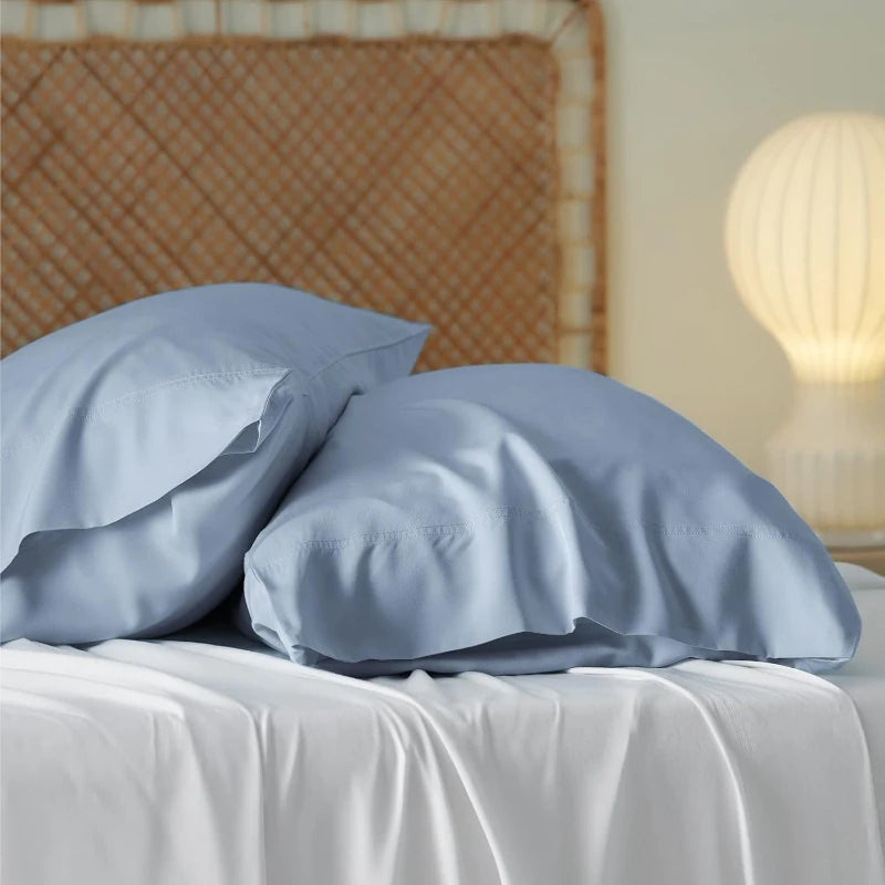 Custom Logo Bamboo Cooling Pillowcase for Hot Sleepers Soft & Silky Pillow Covers with Envelope Closure