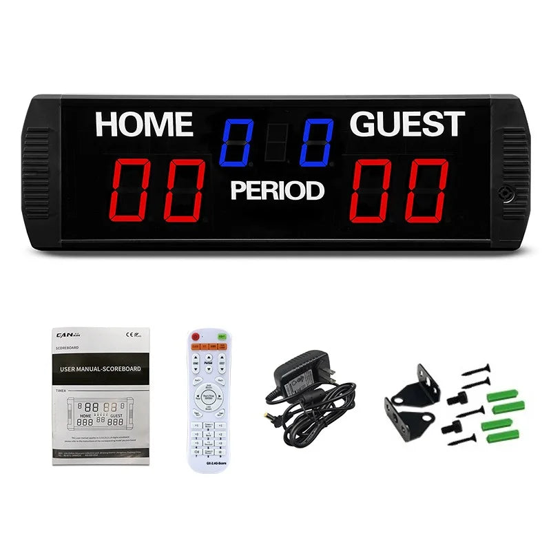 Customized Brand 6 Digits LED Display Portable Basketball Electronic LED Digital Scoreboard for Volleyball Tennis Padel Court