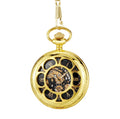 Antique Zinc Alloy Hollow Flower Pocket Watch Mechanical Dial No Waterproof