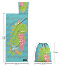 2-in-1 Recycled PET Kids Beach Towel Backpack 130''*60'' Sand-Free Zipper with Cartoon Pattern for Toddlers and Children