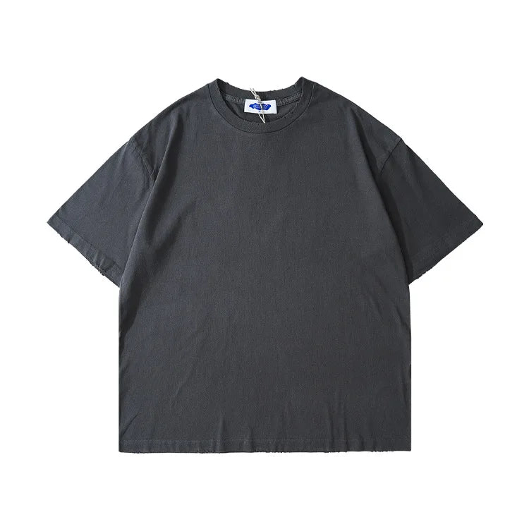 Custom Boxy 230 Gsm Oversized Men's Drop Shoulder Graphic Heavyweight T-shirt Luxury Blank Streetwear Solid Knitted 230 Gsm