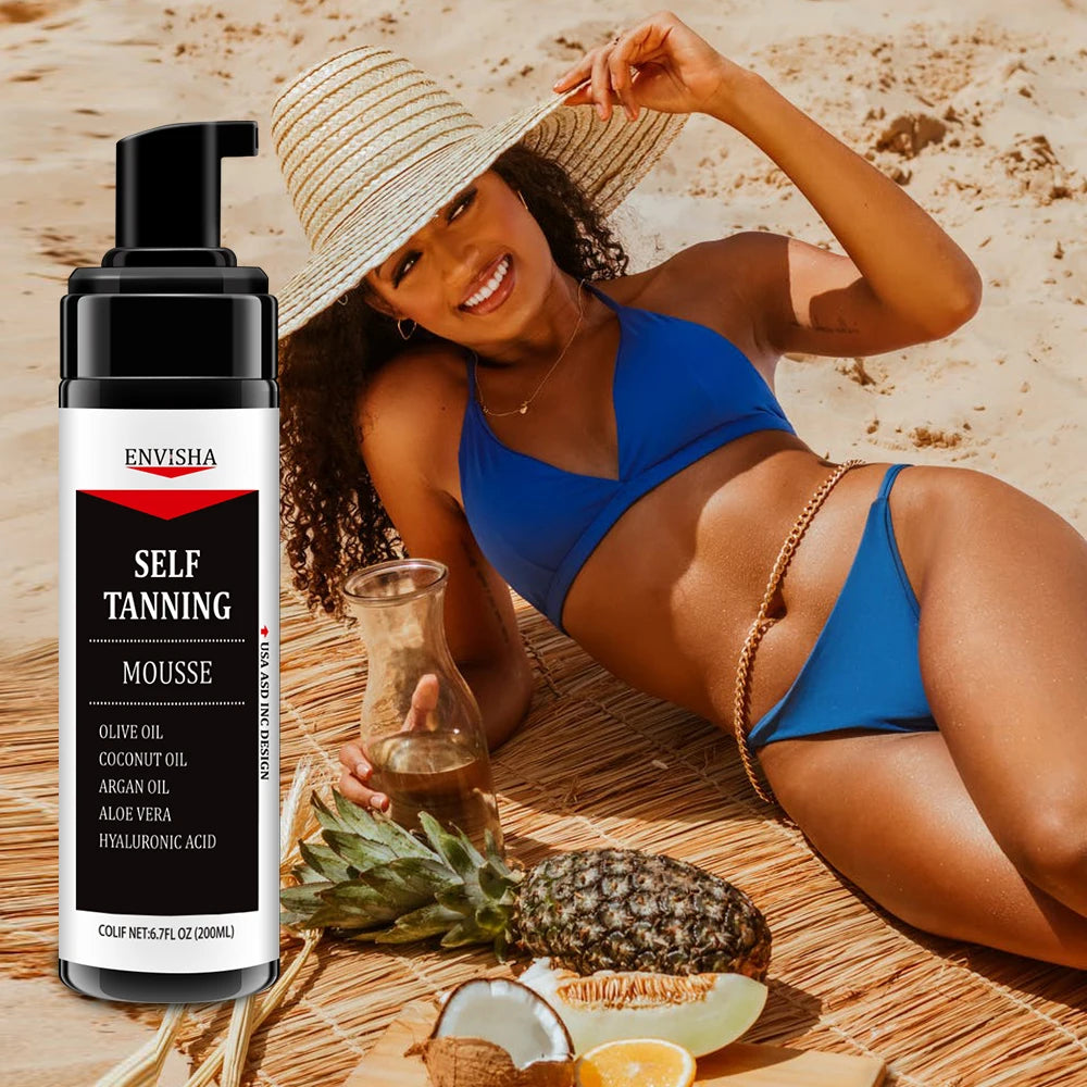 Hot Sale Products Private Label Skin-Friendly Rapid Sunless Self Tanning Mousse for All Type Skin Fake Tan