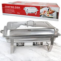 Factory Outlet Thickening Rectangle Buffet Stove Double Pans Stainless Steel Chefing Dish Food Warmer Chafing Dish