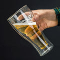 Gift Glassware Drinking Flip Inverted Upside Down Beer Bottle Shape 250ml 350ml 450ml High Borosilicate Double Glass Bear Mug