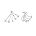 Fashion Creative Personality 925 Sterling Silver Diamond Five Star Zircon Girls Earrings