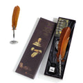 Hot Sale Vip Gift Set Metal Pen Stem Custom Feather Quill Fountain Dip Pen with Pen Gift Box