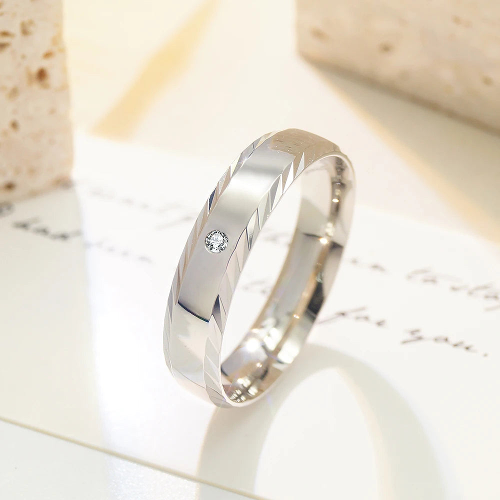 High Polished Classic Style 5mm One Stone Simple Plain Band Ring Couple Promise Jewelry Mens 925 Silver Rings Designs Men