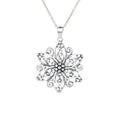 Yaeno Vintage Respray Flower Pendant Sterling Silver 925 Fine Jewelry Dahlia Necklace for Women