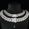High Jewelry Men's VVS Moissanite Necklace 925 Silver 15mm 18mm Cuban Link Chain Iced Out Style