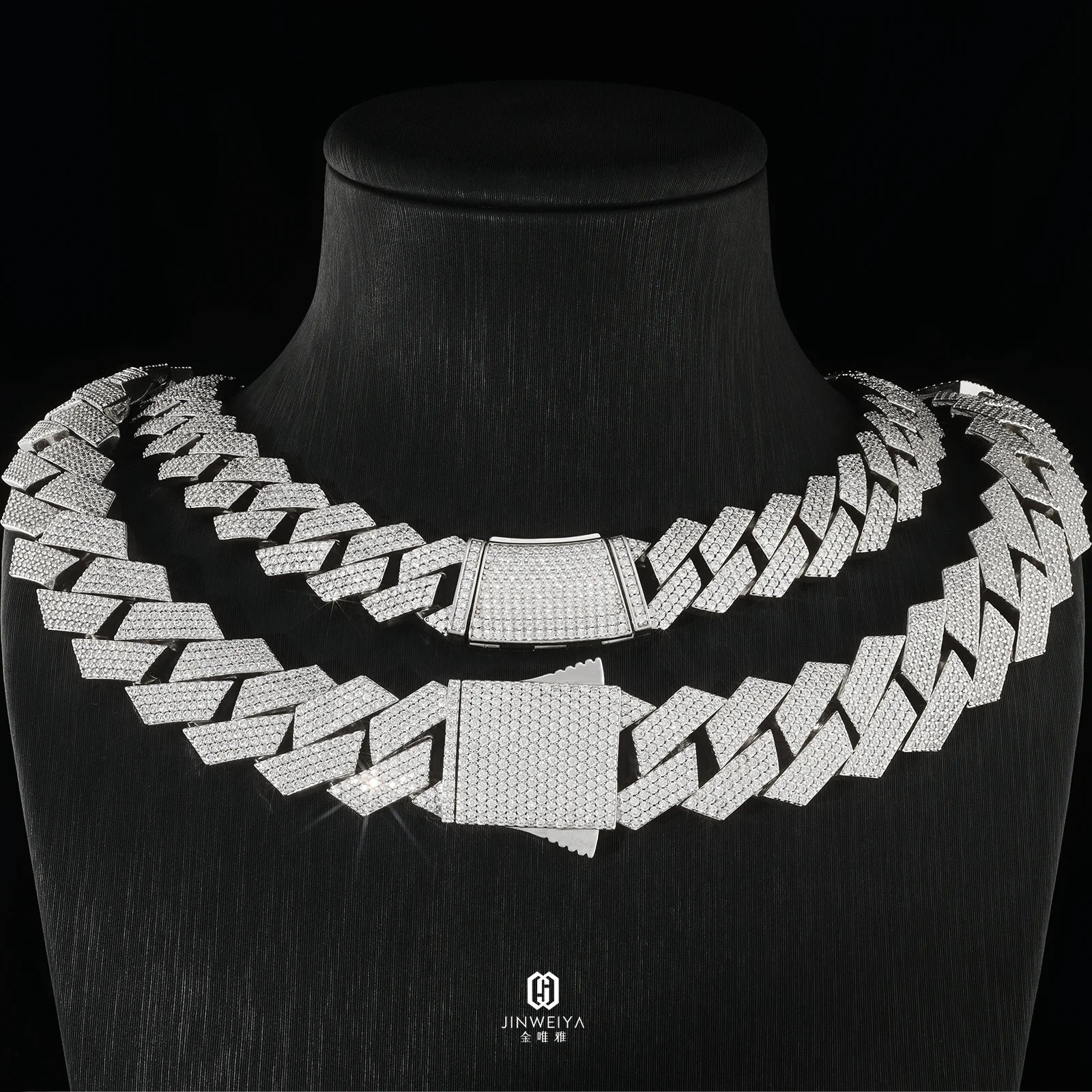 High Jewelry Men's VVS Moissanite Necklace 925 Silver 15mm 18mm Cuban Link Chain Iced Out Style