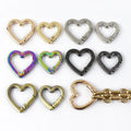 Meetee BF776 15/19/22mm DIY Accessories Heart Shaped Spring Ring Hook Buckle Bag Strap Keychain Ring Openable Handbag Hook Clasp