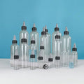 Empty 60ml 100ml 150ml clear Plastic Hair Oil Squeeze Applicator Packaging Bottle With Twist-open Dispensing Cap