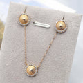Fashion AU750 Gold Earrings 18K Real Solid Gold Necklace Earrings Jewelry Set Jewelry 18K Gold Pure