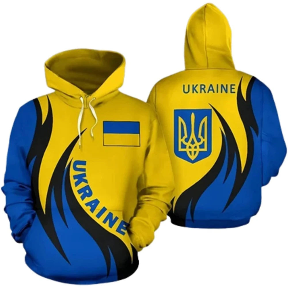 Fitspi Wholesale Country Custom Ukraine Ukrainian Flag 3d Printed Unisex Classic Sweatshirt Hoodie Pullover