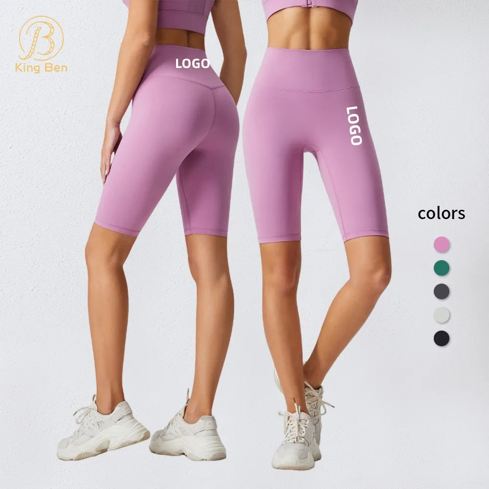 Wholesale Custom Logo Active Stretchy Gym Workout Short Women High Waisted Yoga Legging Fitness Cycling Biker Shorts