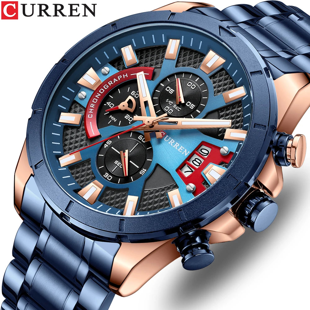 Top CURREN Clock 8401 Watch Classic Dial Men Wrist Fashion Stainless Steel Watches Sport Men's Wristwatches Relogio Masculinoa
