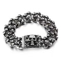 Chunky Man Skull Bracelet Stainless Steel Silver Link Chain Bracelet Fashion Man Silver Jewelry