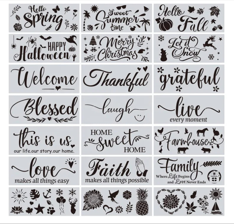 Welcome Template Home Decor Letter Stencils for Painting on Wood Canvas Laser Cut Painting Stencil