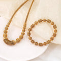 Ins Style Wave Cutout Stainless Steel Necklace Bracelets Simple Trend Waterproof Spring Set Women Fashion Jewelry