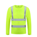 Custom Logo Round Neck High Visibility Safety T-shirt Reflective Fluorescent Yellow Orange Long Sleeve T-shirt