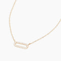 Factory Women's 14K 18K Gold Plated White Cubic Zircon Charm Necklace Brass Fashion Handmade Jewelry