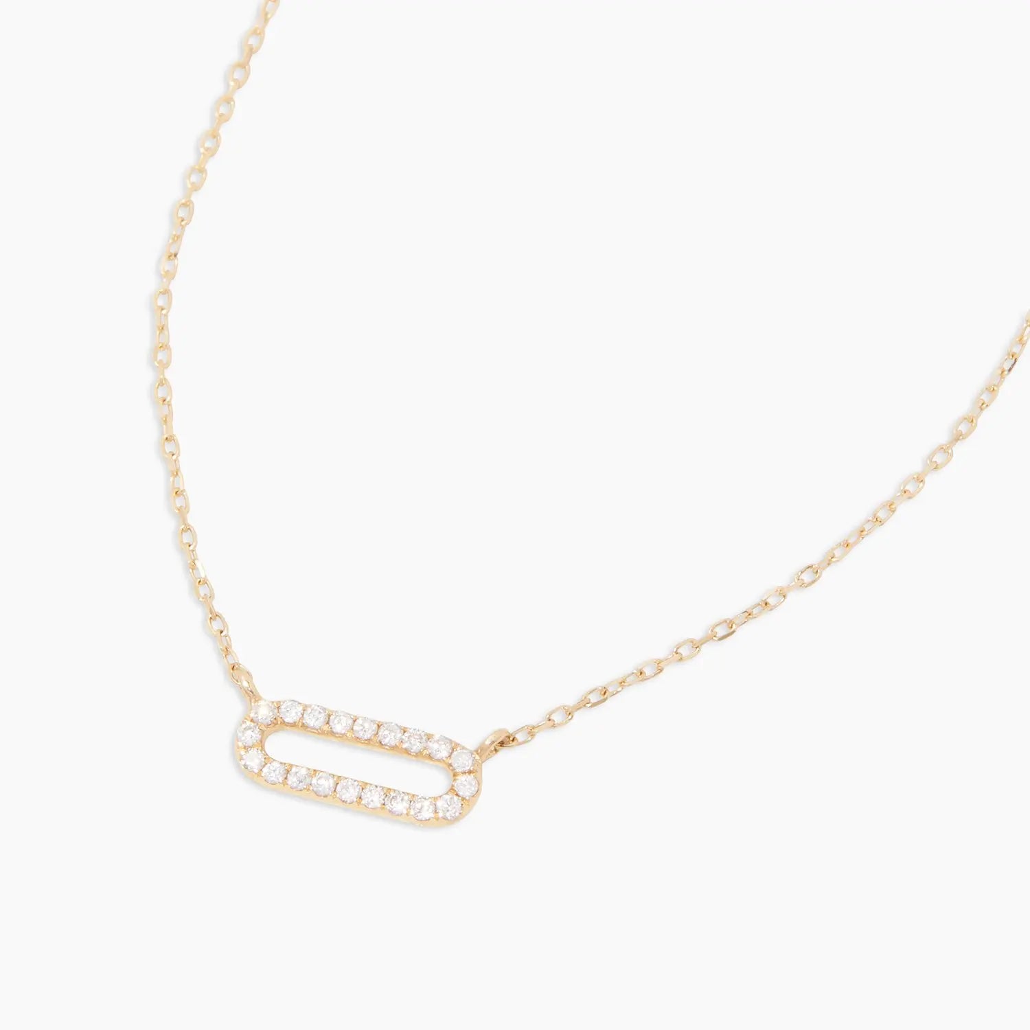 Factory Women's 14K 18K Gold Plated White Cubic Zircon Charm Necklace Brass Fashion Handmade Jewelry