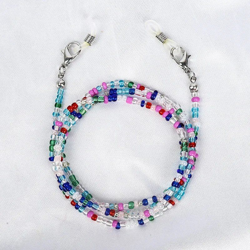 Rinhoo Wholesale Glasses Chain Necklace Colorful Beads Pearl Sunglasses Straps Lanyard Face Masking Chain for Men and Women
