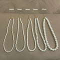 Zooying 4mm 5mm 6mm 8mm 10mm White Round Pearl Beads Choker Necklace for Women and Men Fashion Jewelry