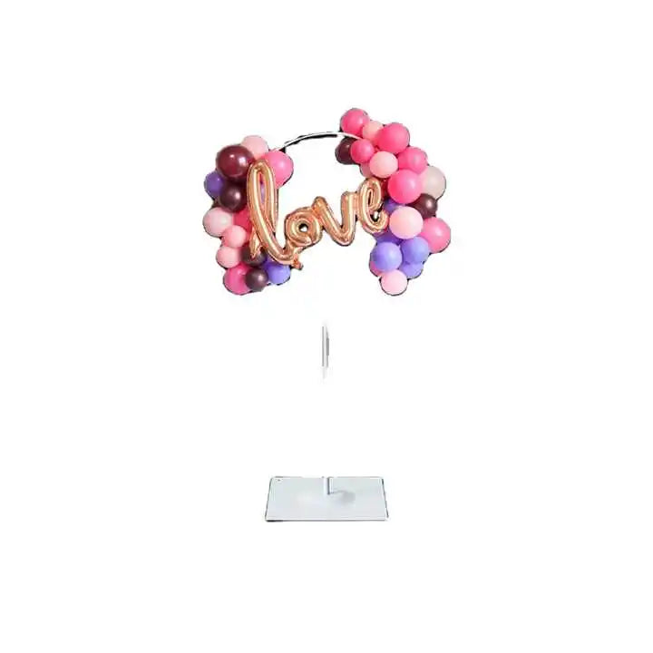 Borosino B410M Balloon Circle Metal Frame Foil Fringe Curtains Engagement Party Curtain Foil Decorations for Birthday Wedding
