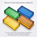 Colorful Solid Hot-Melt Glass Bricks 50x100x200mm for Building Outdoor Bedroom & Dining Walls