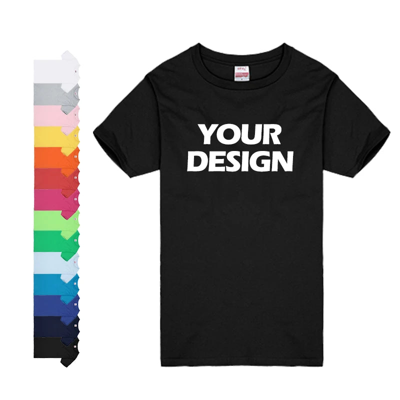 160 GSM Men's 100% Cotton T-Shirts OEM Custom Printed and Embroidered Blank Wholesale Knitted Clothing for Men