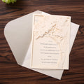 Special Design Tree Laser Cut Wedding Invitations Custom Folded Pocket Thank You Cards for Guest