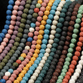 Colorful Lava Rock Essential Oil Diffuser Stone Loose Bead for Jewelry Making 8mm Round 15"